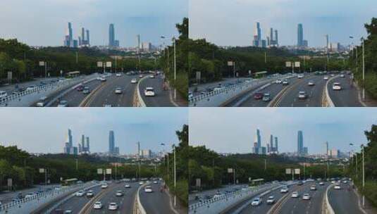 南宁繁忙的道路城市街景高清在线视频素材下载