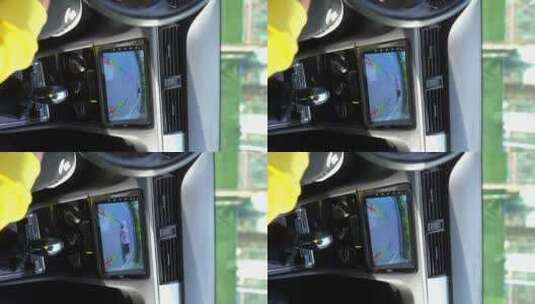 司机开车驾驶员调整后视镜挂挡高清在线视频素材下载