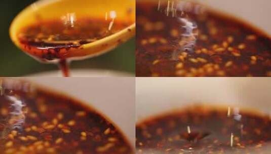 【镜头合集】制作油泼辣子红油辣子蘸料高清在线视频素材下载