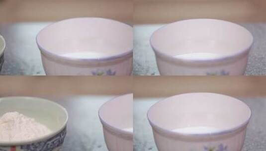 【镜头合集】青花瓷碗筷子烫面和面揉面高清在线视频素材下载