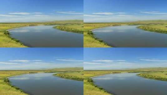 中俄界河：额尔古纳河风光高清在线视频素材下载
