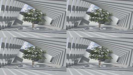 光影几何建筑高清在线视频素材下载