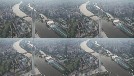 广州城市风光：广州塔、广州中轴线高清在线视频素材下载