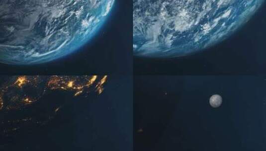 AM31810 太空地球震撼动画场景（无音乐）高清在线视频素材下载