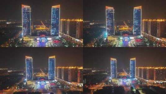 苏州张家港万达广场航拍高清在线视频素材下载