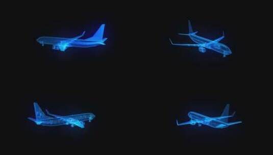 3D客机航班全息投影素材高清在线视频素材下载