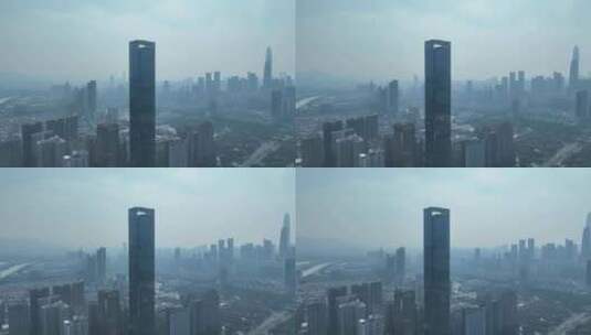 深圳汉国中心航拍福田汉国大厦城市建筑风光高清在线视频素材下载
