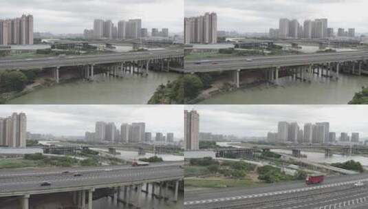 成洲大桥成洲特大桥航拍晋江桥梁1高清在线视频素材下载