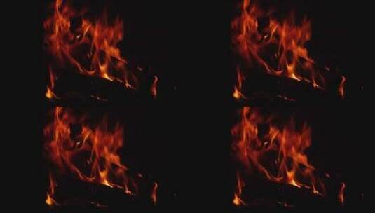 冬天壁炉火焰火苗特写高清在线视频素材下载
