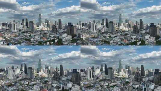 泰国航拍曼谷CBD城市高楼天际线风光高清在线视频素材下载