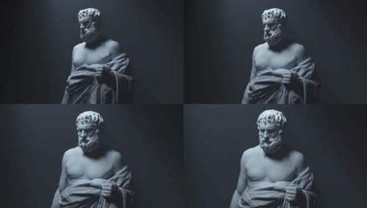 古希腊哲学家雕像高清在线视频素材下载