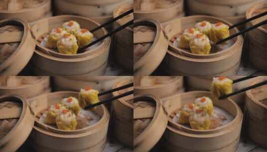美味的蟹子烧麦高清在线视频素材下载