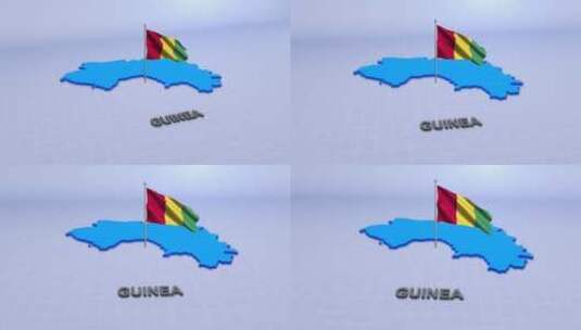 几内亚国旗地图高清在线视频素材下载