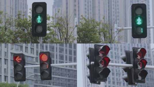 城市红绿灯交通信号灯合集高清在线视频素材下载