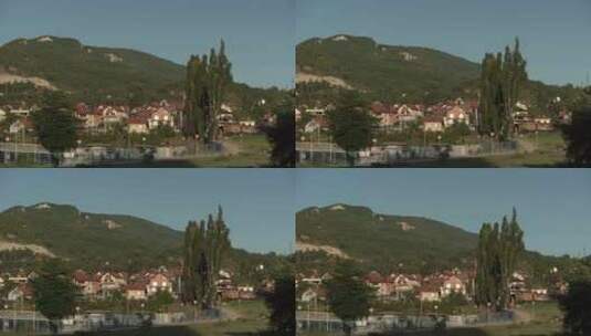 波斯尼亚和黑塞哥维那山丘上的房屋波斯尼亚高清在线视频素材下载