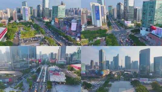 广州天河区天河路航拍车流城市交通车水马龙高清在线视频素材下载