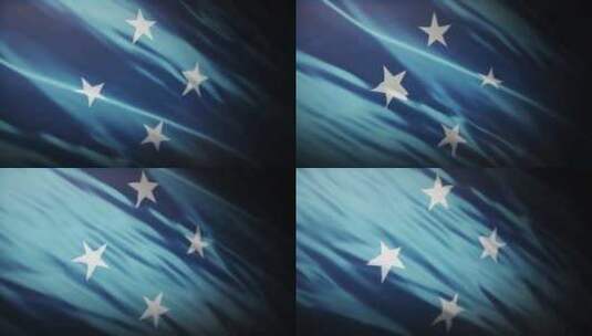 密克罗尼西亚国旗挥舞-4K高清在线视频素材下载