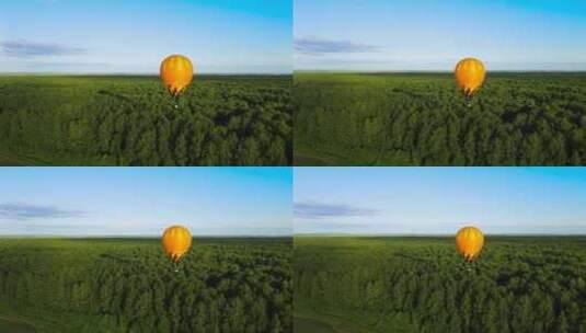 天空中的热气球航拍高清在线视频素材下载