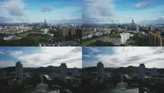 山东台州市民广场航拍高清在线视频素材下载