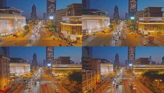 航拍城市夜景交通车流高清在线视频素材下载