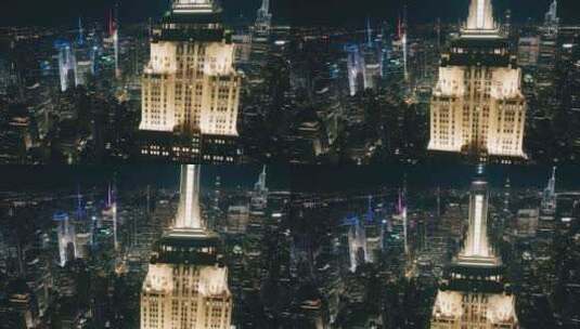 世界著名纽约帝国大厦夜景系列电影高清在线视频素材下载