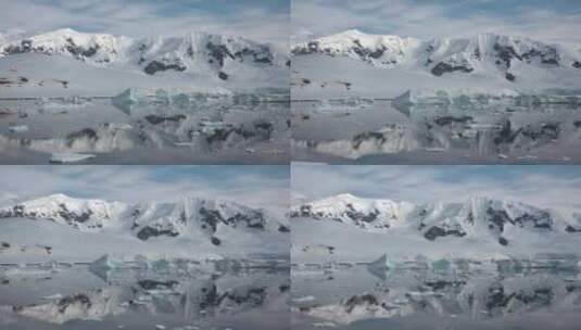 冰山倒映在水中。南极自然。雄伟的冬季景观高清在线视频素材下载