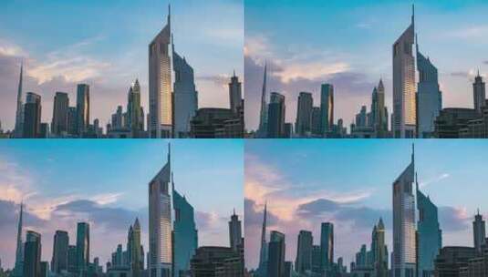摩天大楼城市景观延时摄影高清在线视频素材下载