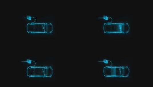 新能源汽车充电动画带通道高清在线视频素材下载