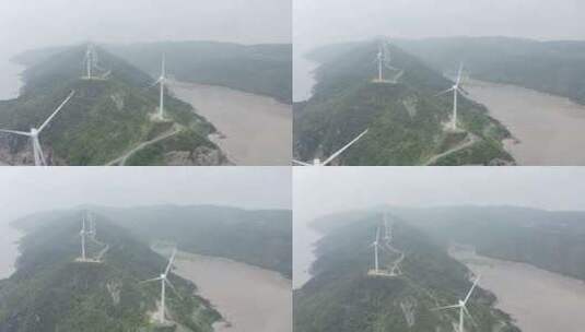 原创航拍LOG台州玉环1号公路风力发电4K-2高清在线视频素材下载