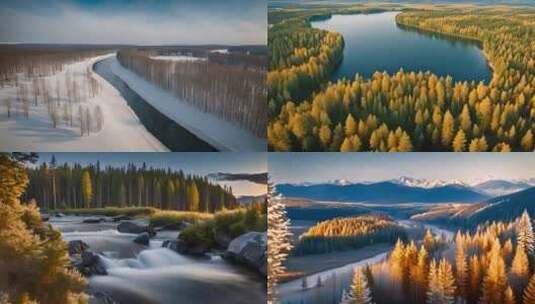 西伯利亚原始生态风光高清在线视频素材下载