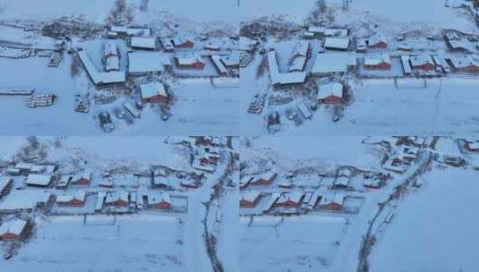 内蒙古冬季村屯嘎查雪景高清在线视频素材下载