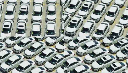 航拍汽车码头港口高清在线视频素材下载