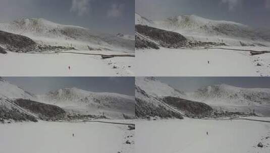 青藏高原海东互助北山景区雪山顶圣母天池高清在线视频素材下载