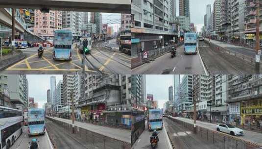 香港落马洲 元朗 附近交通情况道路场景高清在线视频素材下载
