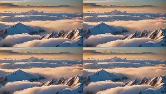 雪山云海壮丽全景高清在线视频素材下载