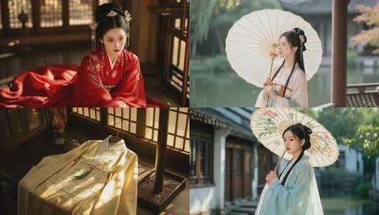 汉服古装美女高清在线视频素材下载