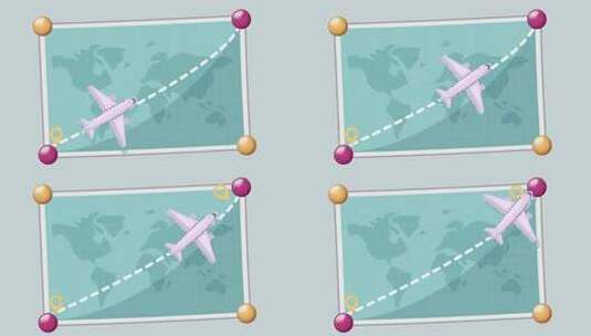 飞机在地图上飞行高清在线视频素材下载