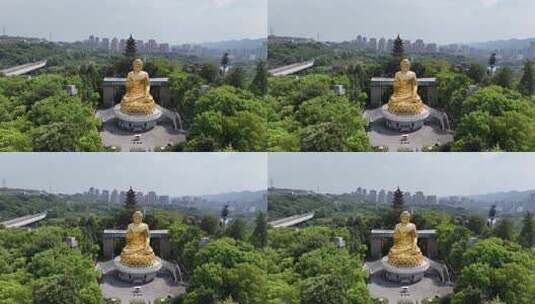 重庆华岩旅游风景区华岩寺航拍高清在线视频素材下载