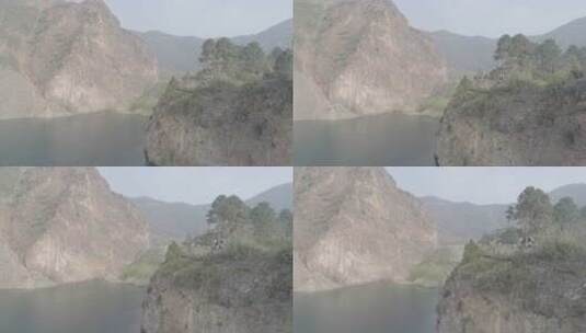 苏州翡春湖树山矿坑航拍高清在线视频素材下载