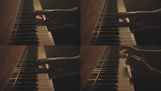 男人在弹奏钢琴高清在线视频素材下载
