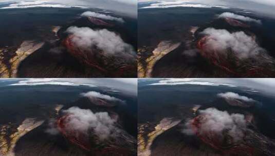 火山的烟雾特写高清在线视频素材下载