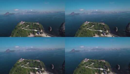 大海和岛屿的景色高清在线视频素材下载