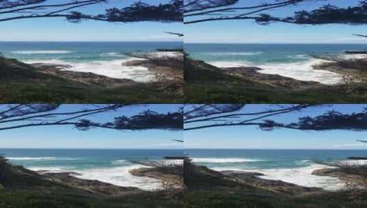 巨浪撞击着岩石竖屏高清在线视频素材下载