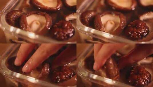 饭盒水发香菇 (5)高清在线视频素材下载