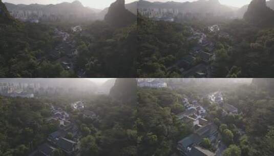 广西柳州奇石公园航拍高清在线视频素材下载