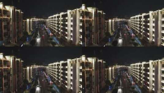 航拍城市夜景交通江西赣州高清在线视频素材下载