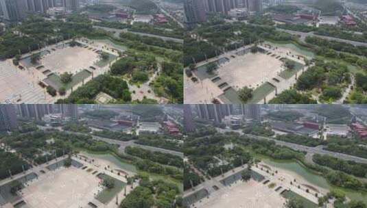 航拍广西柳州市民广场高清在线视频素材下载