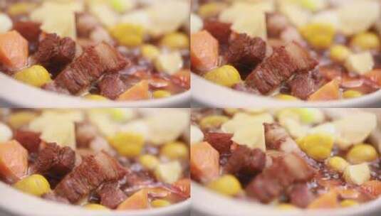 萝卜茭白炖肉烧肉高清在线视频素材下载