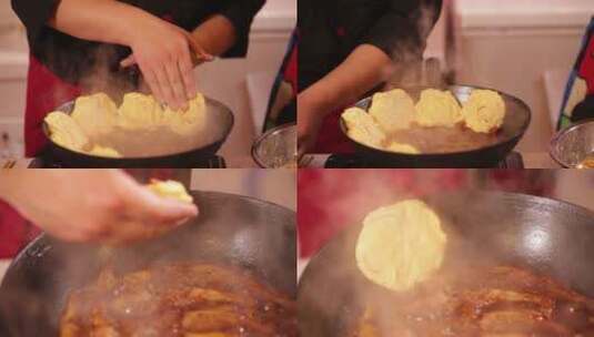【镜头合集】天津美食小黄鱼贴饼子高清在线视频素材下载