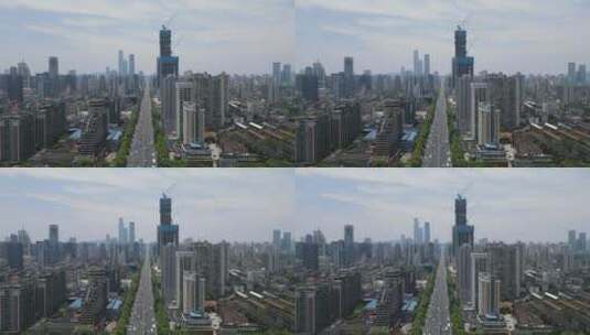 航拍湖南长沙城市风光地标建筑高清在线视频素材下载